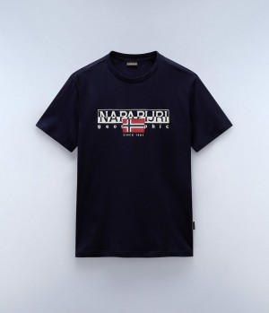 Napapijri Aylmer Short Sleeve T-Shirt T-shirts Heren Donkerblauw | FNSZEBO-24