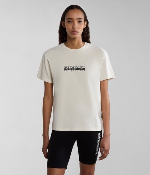 Napapijri Box Short Sleeve T-Shirt T-shirts Dames Wit | JFDYBIT-12