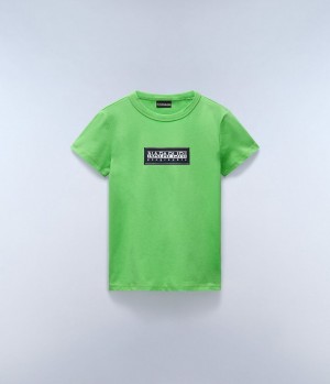 Napapijri Chamois Short Sleeve T-Shirt (4-16 YEARS) T-shirts Kinderen Groen | ZNHOXWU-31