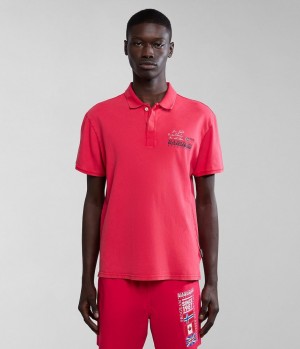 Napapijri Colville Short Sleeve Polo Shirt Poloshirt Heren Rood | ZFGVDHO-47