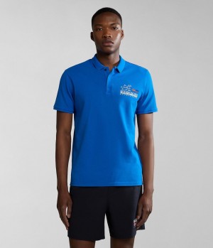 Napapijri Colville Short Sleeve Polo Shirt Poloshirt Heren Blauw | DSOGJAB-32