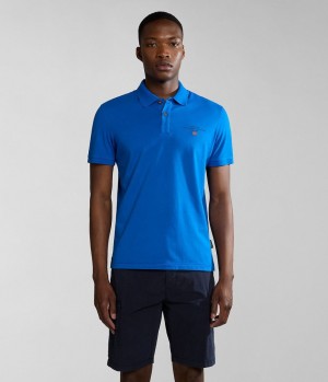 Napapijri Elbas Short Sleeve Jersey Polo Shirt Poloshirt Heren Blauw | WXAPNGC-84