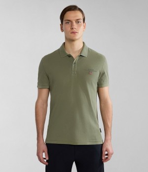 Napapijri Elbas Short Sleeve Pique Polo Shirt Poloshirt Heren Groen | ESJZDQP-14