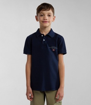 Napapijri Elbas Short Sleeve Polo Shirt (4-16 YEARS) Poloshirt Kinderen Donkerblauw | QLFVXYI-19