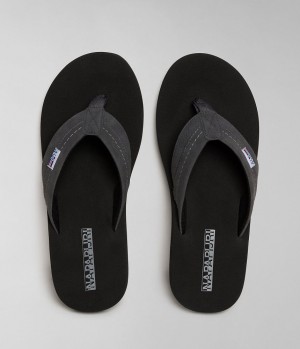 Napapijri Elm Flip-Flops Badslippers Heren Zwart | HCKPZIW-30