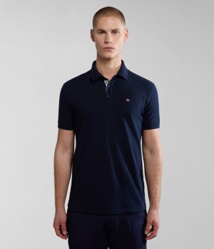 Napapijri Eolanos Short Sleeve Polo Shirt Poloshirt Heren Donkerblauw | RLNSZJI-60