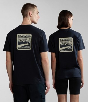 Napapijri Gouin Short Sleeve T-Shirt T-shirts Dames Zwart | DRUYABK-14