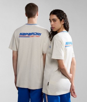 Napapijri Grober Short Sleeve T-Shirt T-shirts Dames Wit | ALQJREH-86