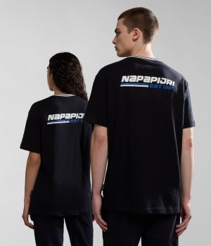 Napapijri Grober Short Sleeve T-Shirt T-shirts Dames Zwart | VRMOQHF-03