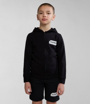 Napapijri Kitik Full-Zip Hoodie (4-16 YEARS) Sweatshirts Kinderen Zwart | QJXMEVU-80