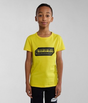 Napapijri Kitik Short Sleeve T-Shirt (4-16 YEARS) T-shirts Kinderen Geel | IUKVYRT-45
