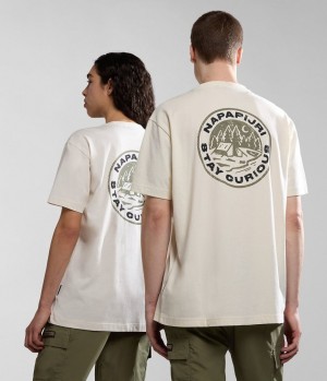 Napapijri Kotcho Short Sleeve T-Shirt T-shirts Dames Wit | XTQKEWB-21