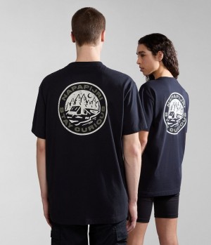 Napapijri Kotcho Short Sleeve T-Shirt T-shirts Dames Zwart | KTPFWOU-20