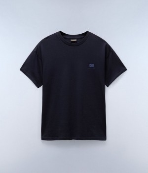 Napapijri Nina Short Sleeve T-shirt T-shirts Dames Donkerblauw | THDMKFI-97
