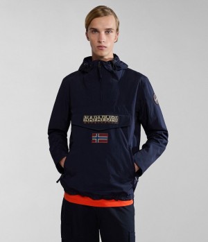 Napapijri Rainforest Pocket Summer Anorak Jacket Regenjassen Heren Donkerblauw | VBZTCHR-03