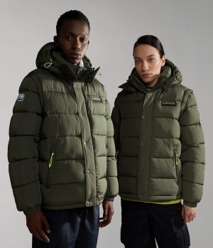 Napapijri Rick Puffer Jacket Puffer Jas Dames Khaki Groen | EKPHVSG-24