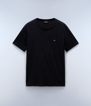 Napapijri Salis Short Sleeve T-Shirt T-shirts Heren Zwart | SPVQFOT-89