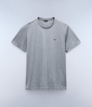 Napapijri Salis Short Sleeve T-Shirt T-shirts Heren Grijs | HXOSIMA-85