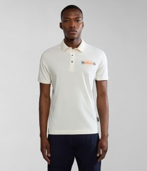 Napapijri Smallwood Short Sleeve Polo Shirt Poloshirt Heren Wit | ARNYVOH-92