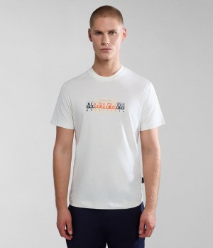 Napapijri Smallwood Short Sleeve T-Shirt T-shirts Heren Wit | PSEMGRJ-57