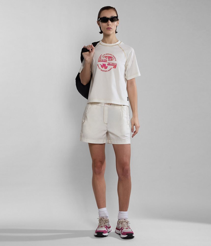 Napapijri Aberdeen Bermuda Shorts Korte Broek Dames Wit | ZTJVORU-28