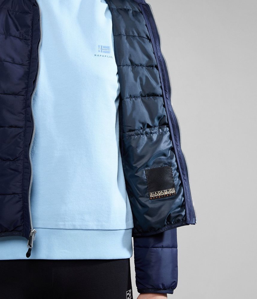 Napapijri Acalmar Short Jacket Puffer Jas Dames Donkerblauw | GFOTCBI-70