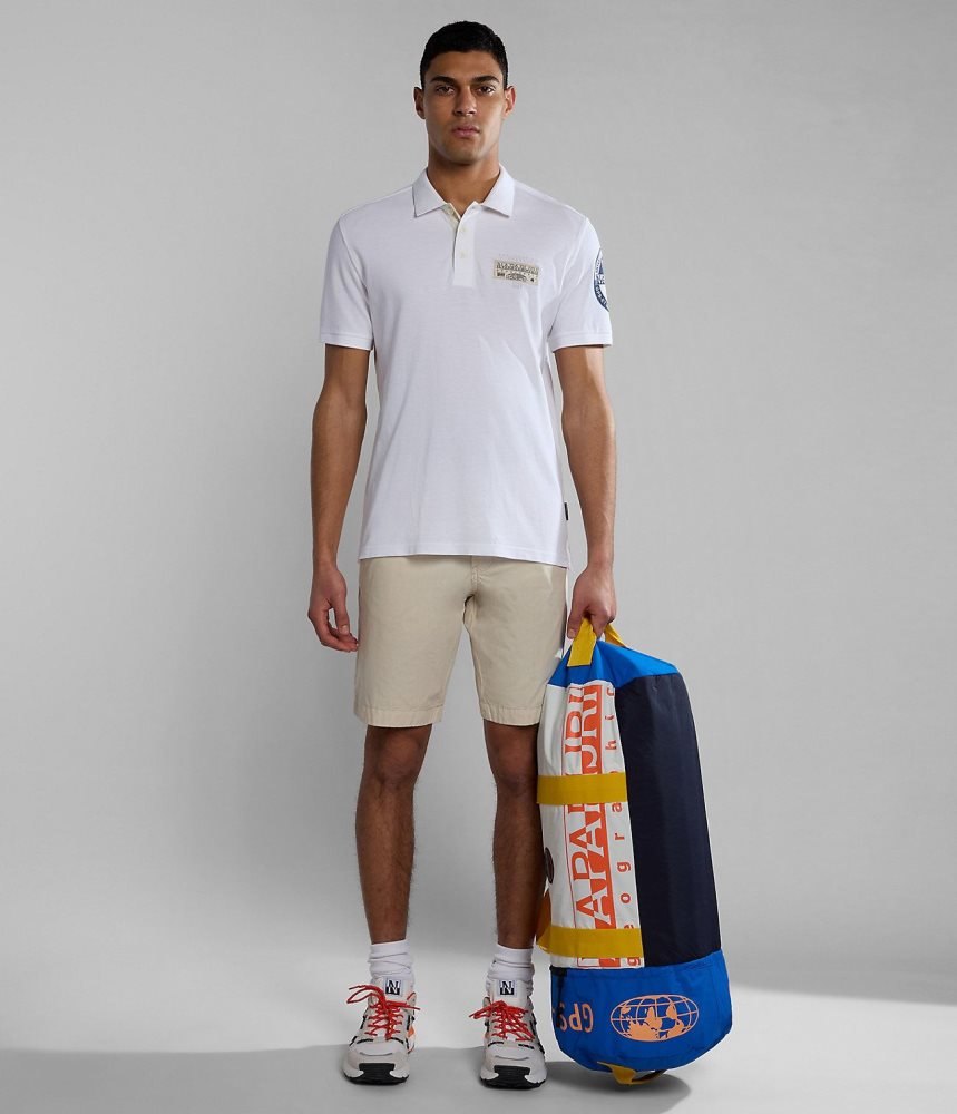 Napapijri Amundsen Short Sleeve Polo Shirt Poloshirt Heren Wit | WFDVMTO-56