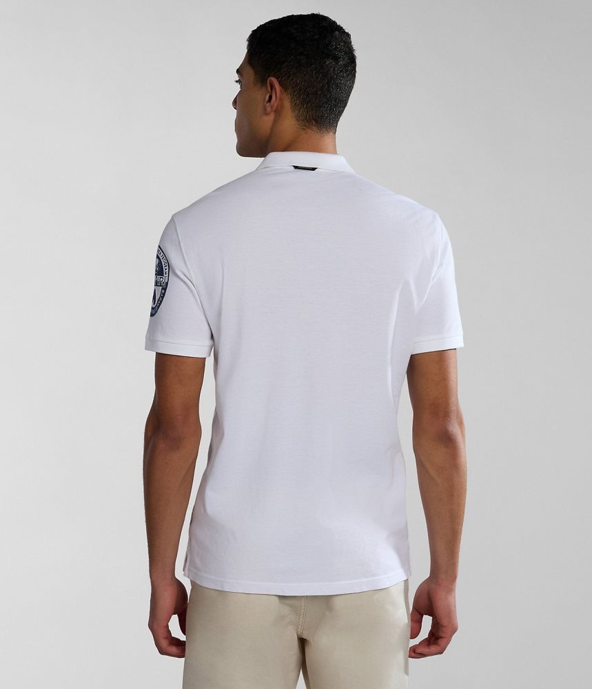 Napapijri Amundsen Short Sleeve Polo Shirt Poloshirt Heren Wit | WFDVMTO-56