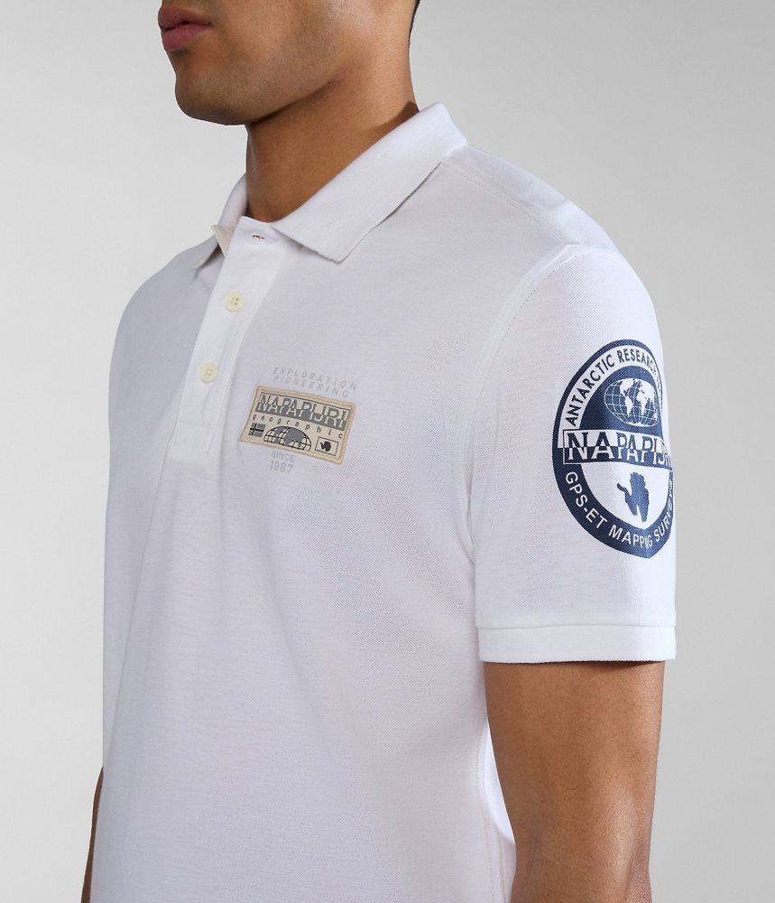 Napapijri Amundsen Short Sleeve Polo Shirt Poloshirt Heren Wit | WFDVMTO-56