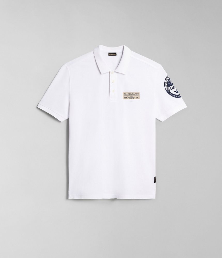 Napapijri Amundsen Short Sleeve Polo Shirt Poloshirt Heren Wit | WFDVMTO-56
