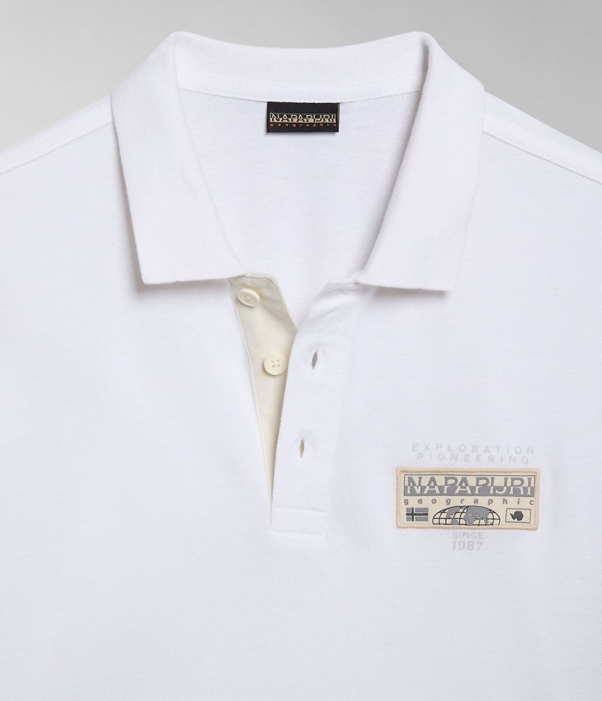 Napapijri Amundsen Short Sleeve Polo Shirt Poloshirt Heren Wit | WFDVMTO-56