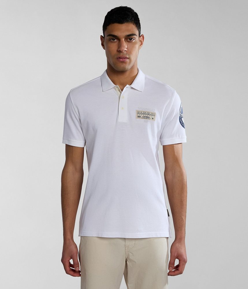 Napapijri Amundsen Short Sleeve Polo Shirt Poloshirt Heren Wit | WFDVMTO-56