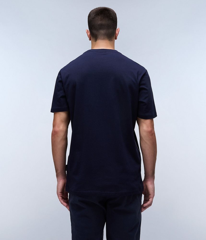 Napapijri Aylmer Short Sleeve T-Shirt T-shirts Heren Donkerblauw | FNSZEBO-24