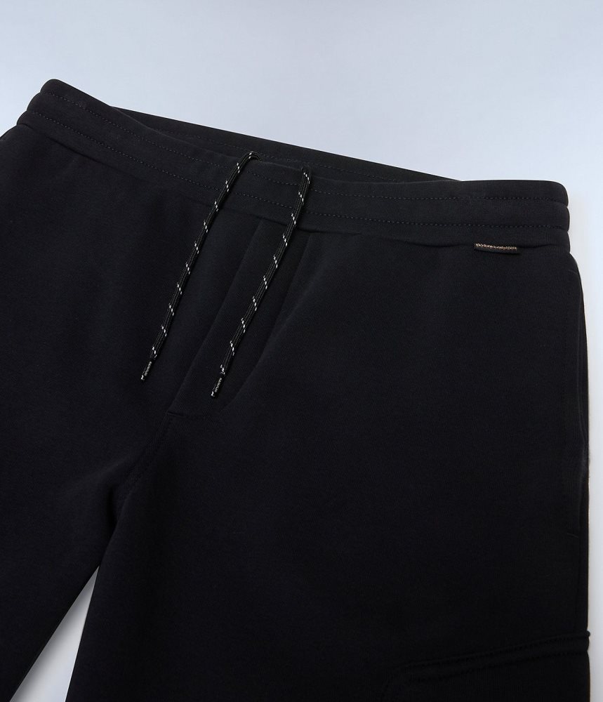 Napapijri Badge Cargo Joggers Joggingbroek Heren Zwart | DSUOBPJ-51