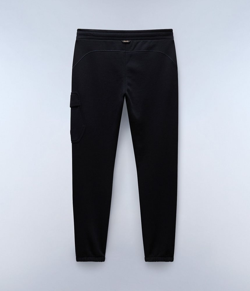 Napapijri Badge Cargo Joggers Joggingbroek Heren Zwart | DSUOBPJ-51
