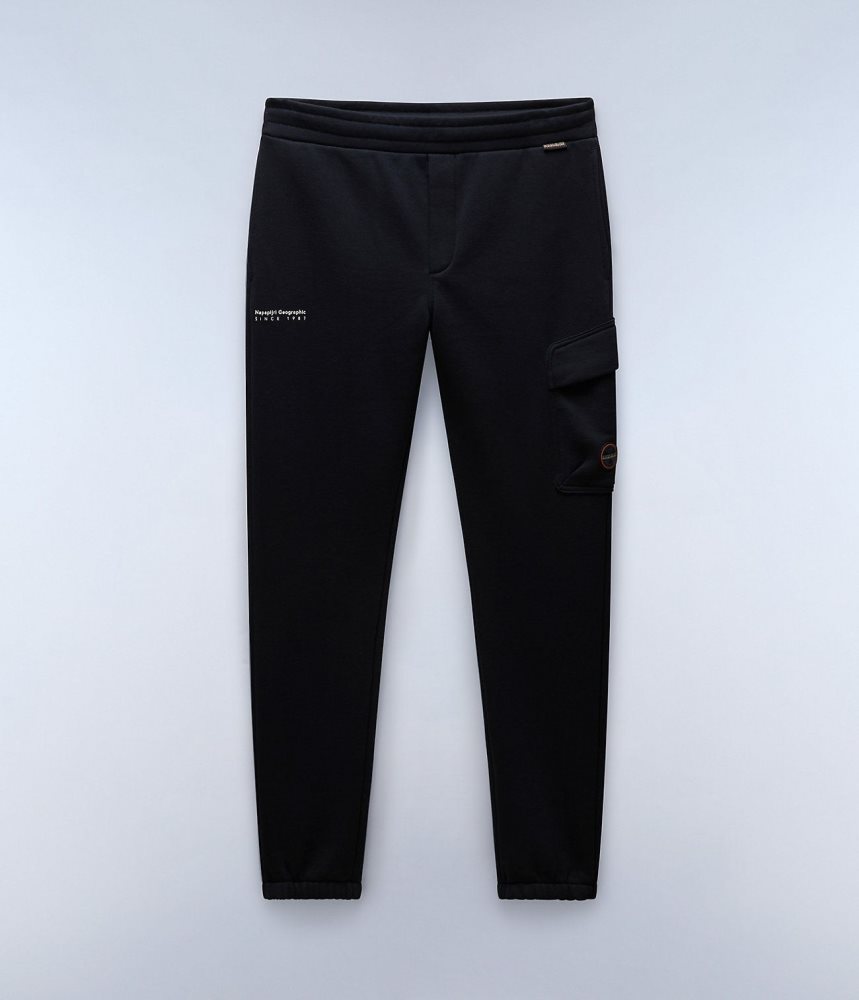 Napapijri Badge Cargo Joggers Joggingbroek Heren Zwart | DSUOBPJ-51