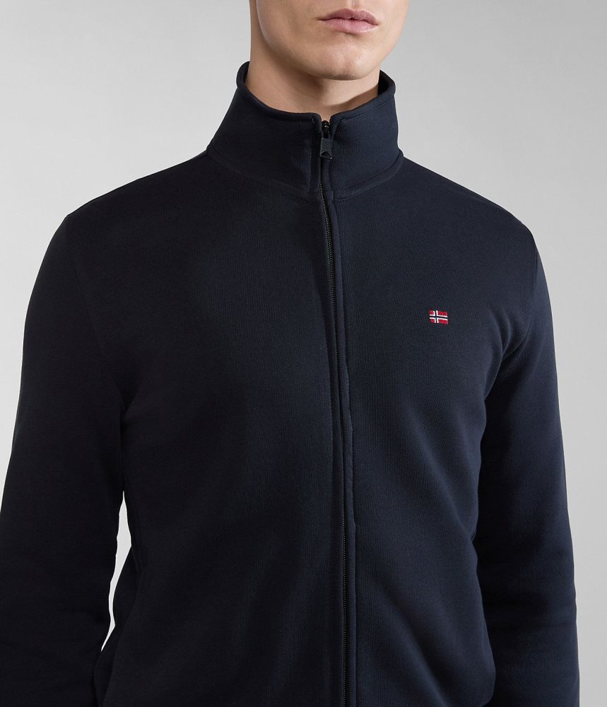 Napapijri Balis Full-Zip Summer Sweatshirt Sweatshirts Heren Zwart | TDRCONE-08