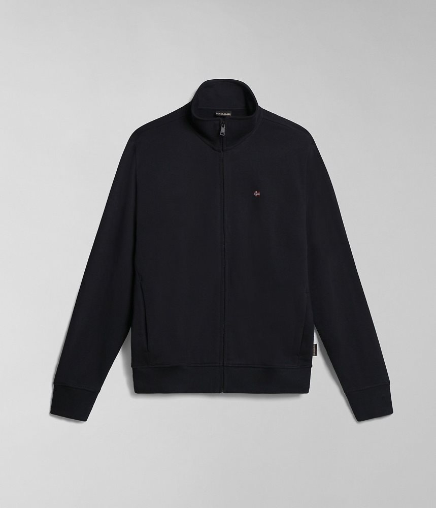Napapijri Balis Full-Zip Summer Sweatshirt Sweatshirts Heren Zwart | TDRCONE-08