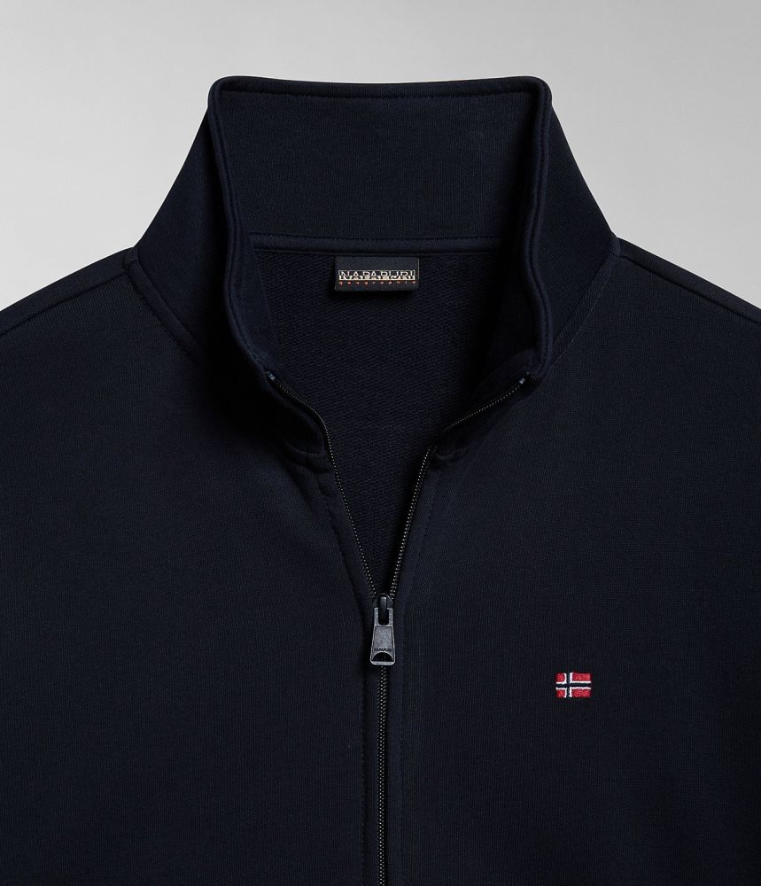 Napapijri Balis Full-Zip Summer Sweatshirt Sweatshirts Heren Zwart | TDRCONE-08