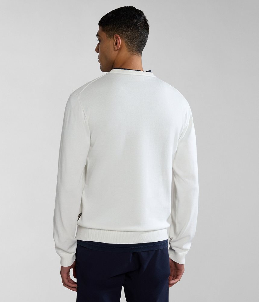 Napapijri Barensee Jumper Jumpers Heren Wit | JBMPQWR-10