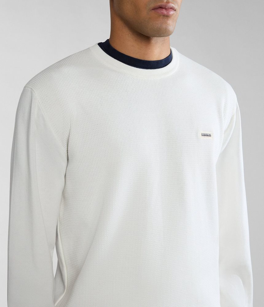 Napapijri Barensee Jumper Jumpers Heren Wit | JBMPQWR-10