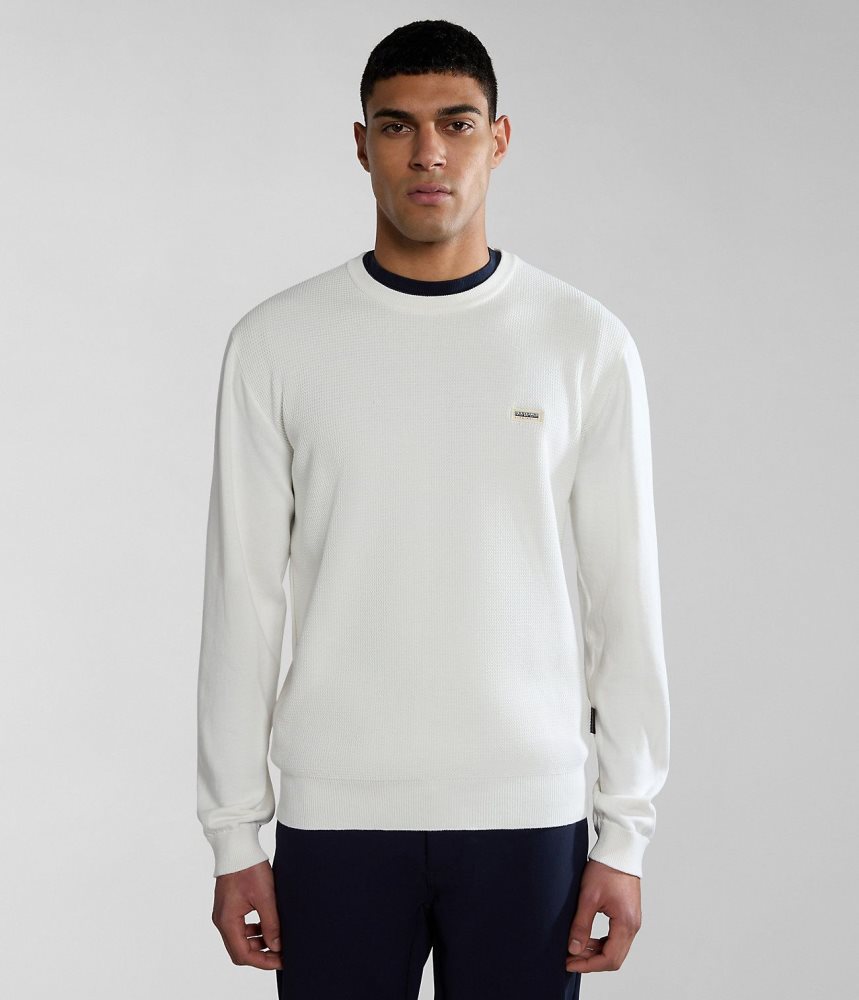Napapijri Barensee Jumper Jumpers Heren Wit | JBMPQWR-10