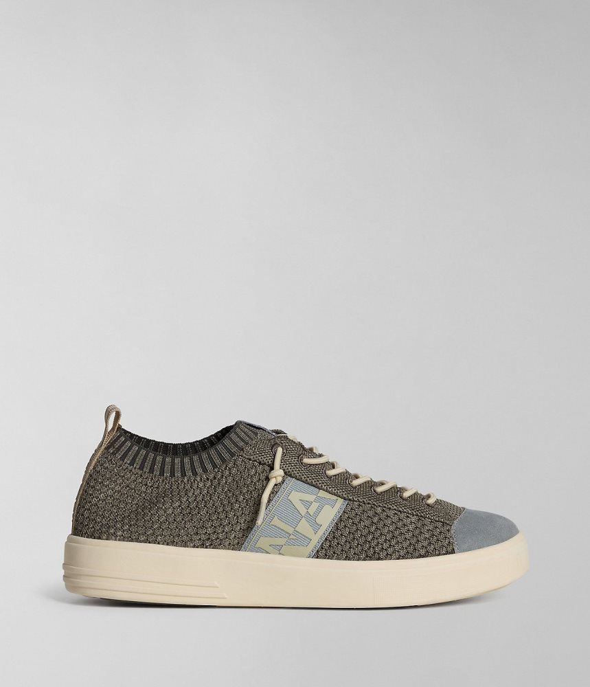 Napapijri Bark Tex Trainers Sportschoenen Heren Beige Grijs | KFSNDRM-38