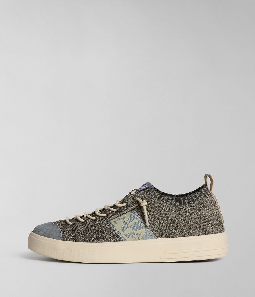 Napapijri Bark Tex Trainers Sportschoenen Heren Beige Grijs | KFSNDRM-38