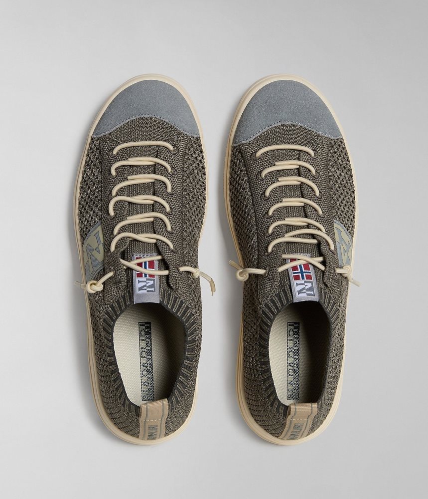 Napapijri Bark Tex Trainers Sportschoenen Heren Beige Grijs | KFSNDRM-38