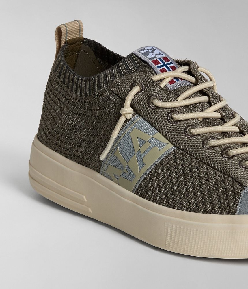 Napapijri Bark Tex Trainers Sportschoenen Heren Beige Grijs | KFSNDRM-38