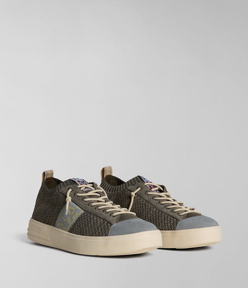 Napapijri Bark Tex Trainers Sportschoenen Heren Beige Grijs | KFSNDRM-38