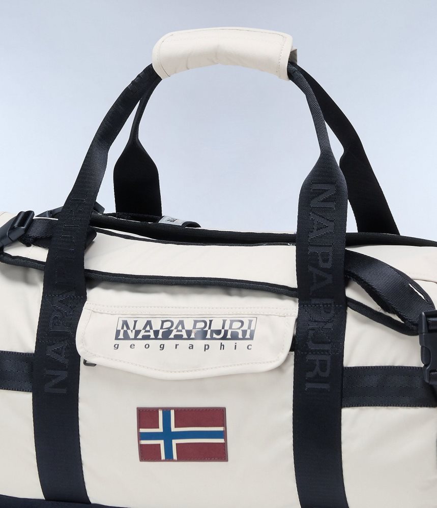 Napapijri Bering Travel Small Duffle Bag Plunjezak Heren Beige Zilver | ESBNRYJ-94