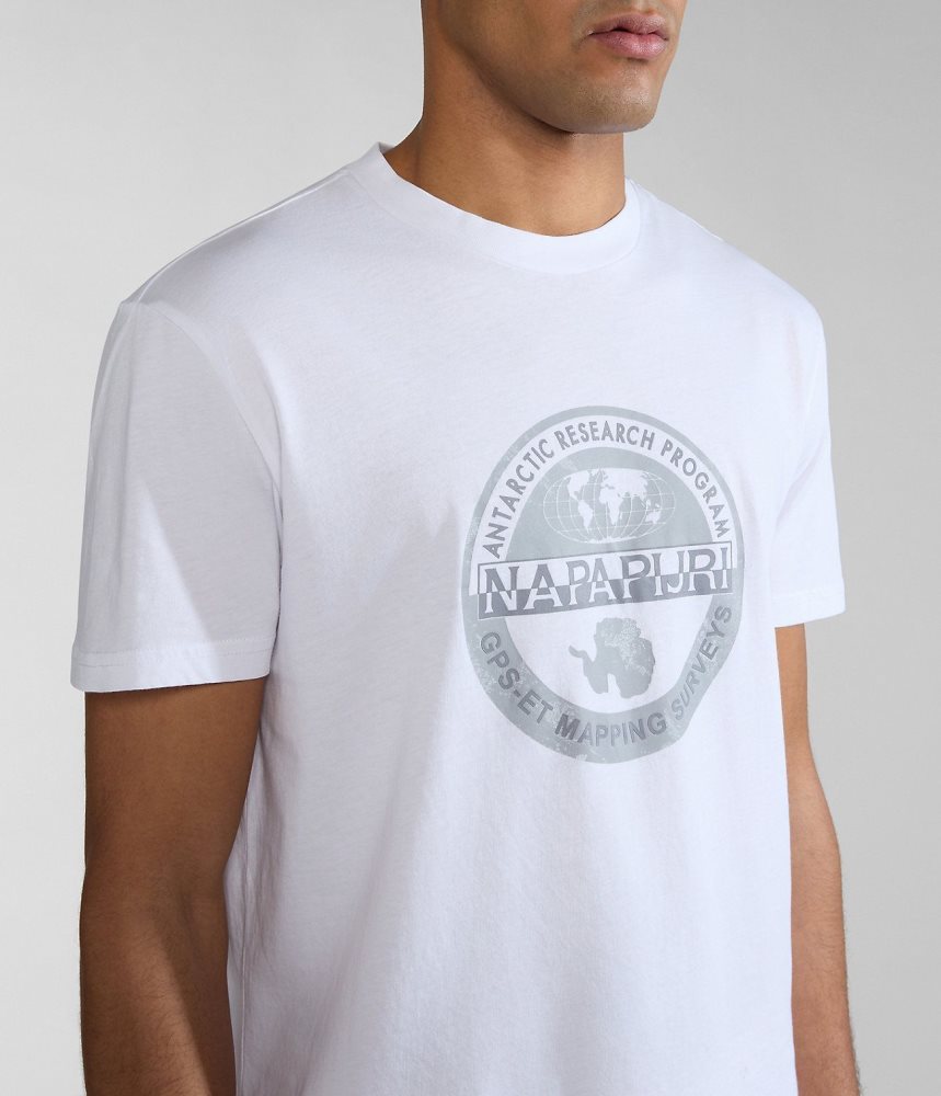 Napapijri Bollo Short Sleeve T-Shirt T-shirts Heren Wit | BULJICX-87