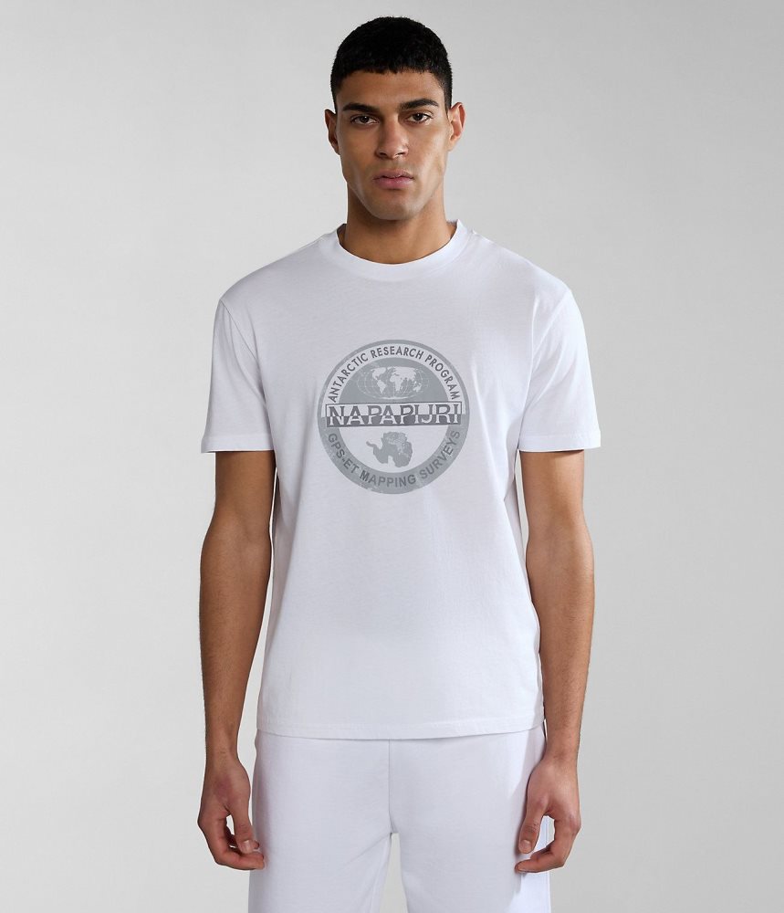 Napapijri Bollo Short Sleeve T-Shirt T-shirts Heren Wit | BULJICX-87